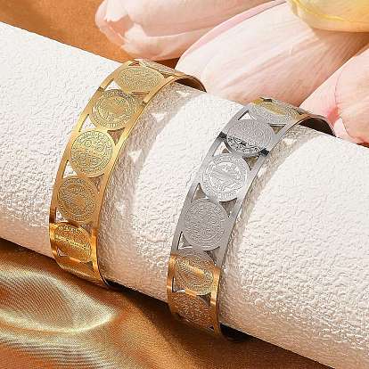 Религиозная тема 304 браслеты-манжеты из нержавеющей стали для женщин