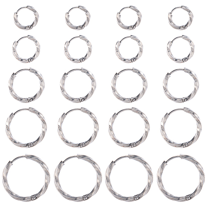 20 шт. 5 стили 316 серьги-кольца из хирургической нержавеющей стали