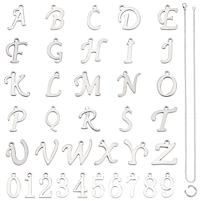 DIY 304 Stainless Steel Necklaces Kits, Including Cable Chain Necklace Makings & Charms & Open Jump Ring