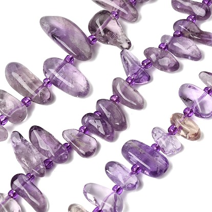 Природный аметист нитей бисера, Топ пробуренной, самородки, с бисером