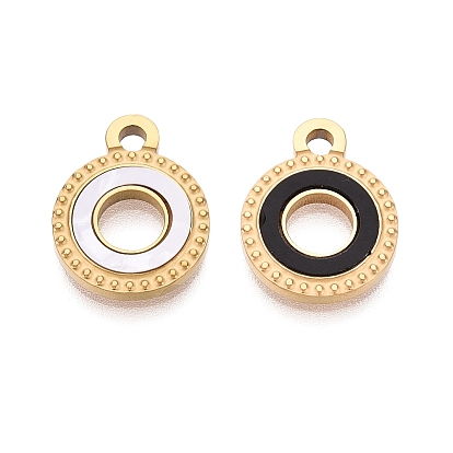 304 нержавеющей стальной эмали подвески, плоские круглые прелести, ионное покрытие (ip), долговечный, золотые