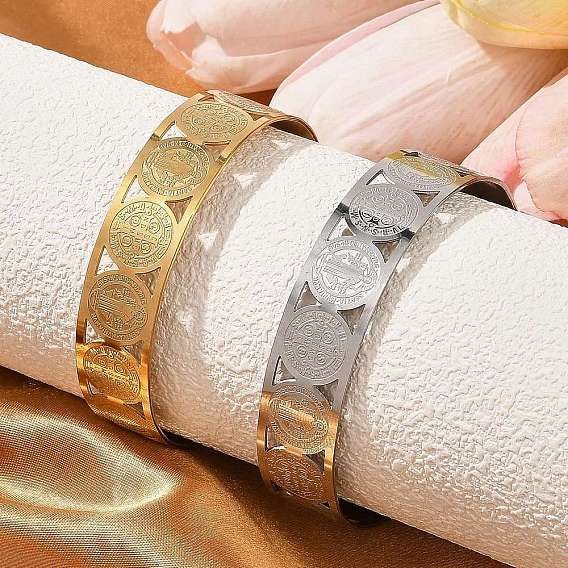 Религиозная тема 304 браслеты-манжеты из нержавеющей стали для женщин