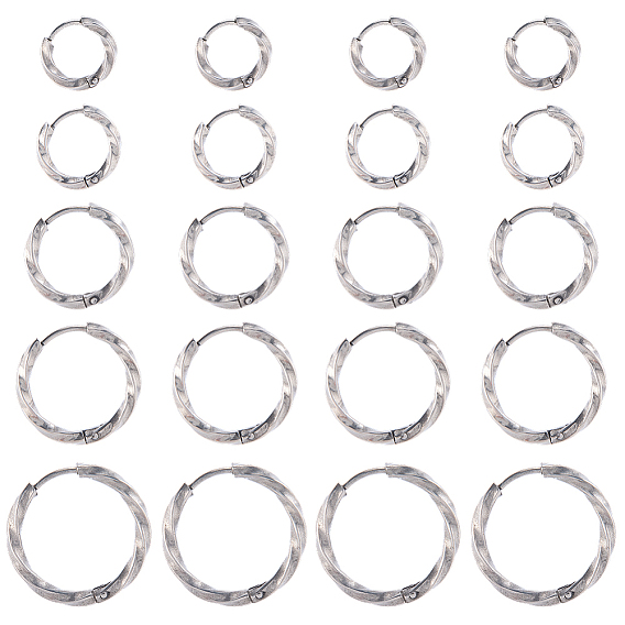 20 шт. 5 стили 316 серьги-кольца из хирургической нержавеющей стали