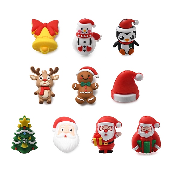 Рождественская тема, силиконовые фокусные бусины, изготовление ожерелий diy