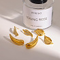 304 Pendientes de botón de acero inoxidable y cristales de imitación para mujer, dorado