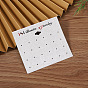 PVC Earring Stud Display Packaging Cards, Rectangle