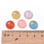 Resin Cabochons, with Glitter Powder and Gold Foil, Half Round