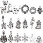 Christmas Theme Tibetan Style Alloy Pendants, Mixed Shapes