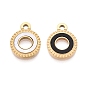 304 нержавеющей стальной эмали подвески, плоские круглые прелести, ионное покрытие (ip), долговечный, золотые