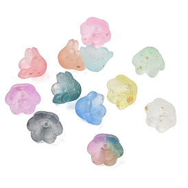 Колпачок из матового стекла, 6-лепестков цветка, с золотой порошок