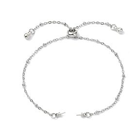 Регулируемый 304 браслет-слайдер из нержавеющей стали с цепочкой-слайдером для изготовления браслетов, для бисера