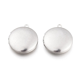 Placage ionique (ip) 304 pendentifs de médaillon d'étiquette d'estampage vierge en acier inoxydable, cadre de photo charmant pour colliers, plat rond