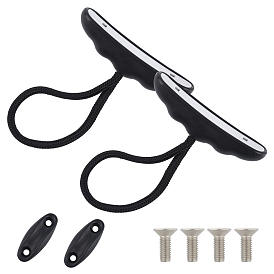 Plastic Kayak Pull Handles, with Polyester Cord, Pad Eyes and Stainless Steel Screws
