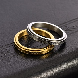 304 вращающиеся кольца для пальцев из нержавеющей стали, шотландка шаблон, Кольцо-спиннер для успокоения беспокойства, медитации