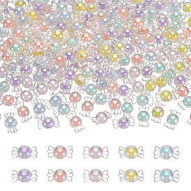 200 шт прозрачные акриловые бусины, бусина в бусине, конфеты, AB цвет