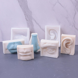 DIY пищевые силиконовые статуэтки для свечей, для изготовления ароматических свечей для портретной скульптуры 3d, пять органов чувств, глаз/ухо/нос/губа
