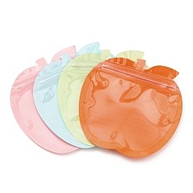 Emballage en plastique en forme de pomme sacs à fermeture éclair yinyang, pochettes supérieures auto-scellantes
