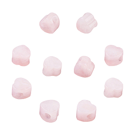 Naturel a augmenté de perles européennes de quartz, Perles avec un grand trou   , cœur