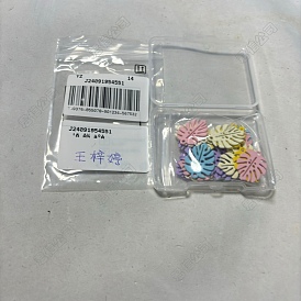 24pcs pendentifs en alliage peints par pulvérisation, charmes de feuilles