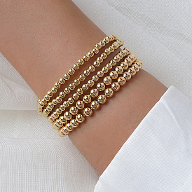 Gold Beaded Bracelet Set for Women - 5 Piece Minimalist CCB Chain Bracelets