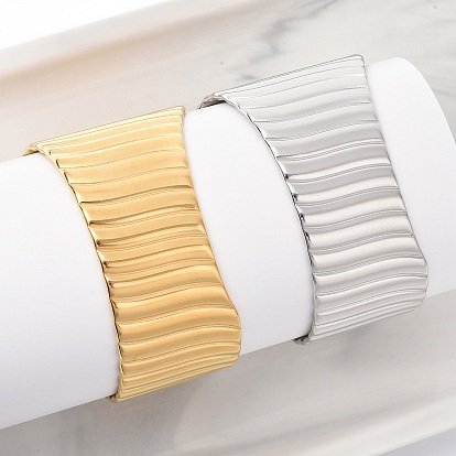 304 женские браслеты с открытыми манжетами из нержавеющей стали