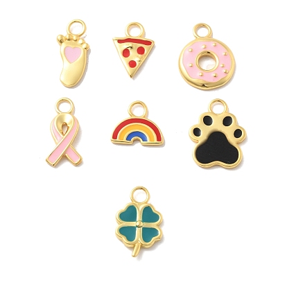 925 стерлингового серебра подвески эмали, золотые, с печатью 925