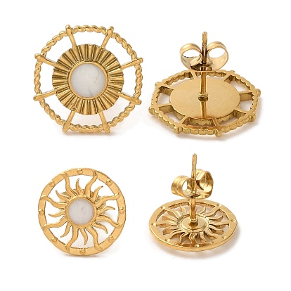 Ионное покрытие (ip) 304 серьги-гвоздики из нержавеющей стали, с эмалью