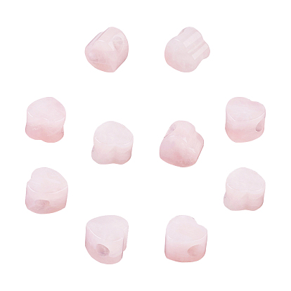 Naturel a augmenté de perles européennes de quartz, Perles avec un grand trou   , cœur