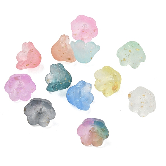 Колпачок из матового стекла, 6-лепестков цветка, с золотой порошок