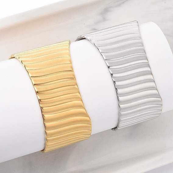 304 женские браслеты с открытыми манжетами из нержавеющей стали