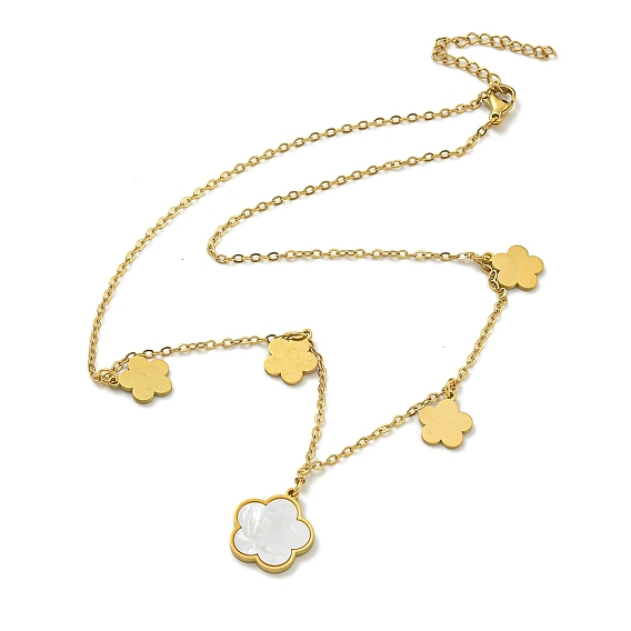 Ионное покрытие (ip) 304 ожерелья с подвесками в виде ракушек и цветов из нержавеющей стали