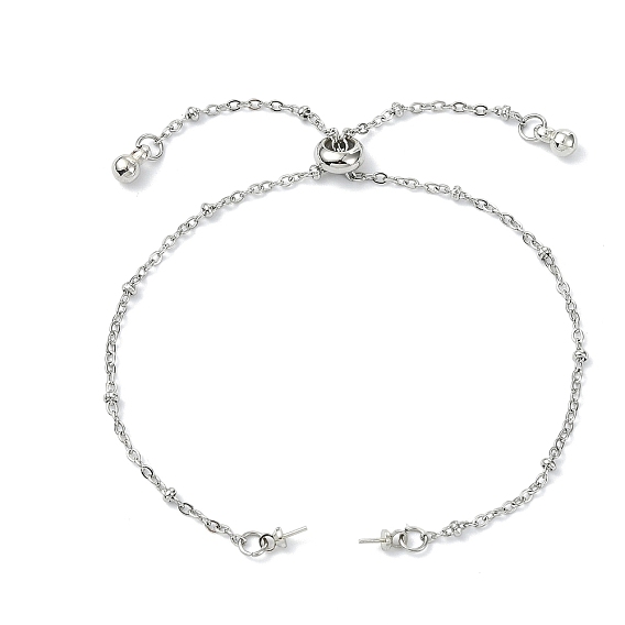 Регулируемый 304 браслет-слайдер из нержавеющей стали с цепочкой-слайдером для изготовления браслетов, для бисера