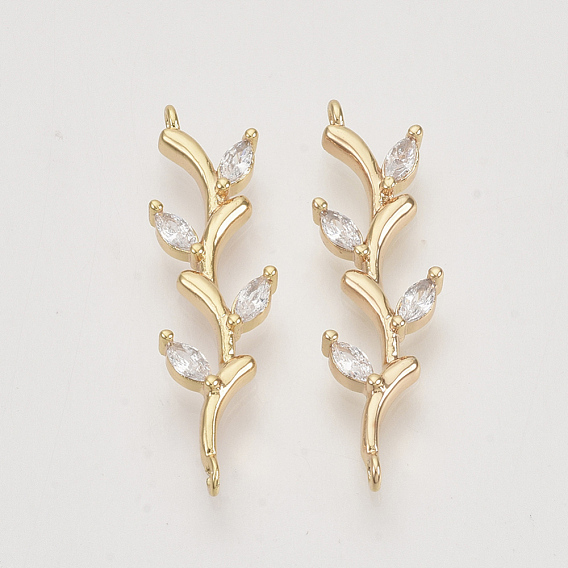 Медные кубические циркониевые связи / соединители, реальный 18 k позолоченный, цветок, прозрачные, без никеля 