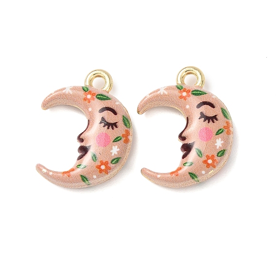 Двусторонние печатные подвески из сплава, Луна прелести, стойки покрытие