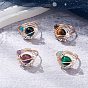 Планета натуральный тигровый глаз перстни, женские кольца из медной проволоки
