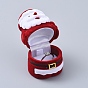 Father Christmas Shape Velvet Jewelry Boxes, Portable Jewelry Storage Case, for Ring Earrings Necklace