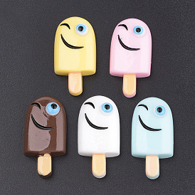 Кабошоны из смолы, лед на палочке