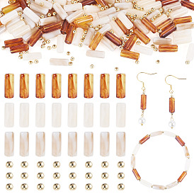 Diy jewelry making kits, incluyendo 150piezas de cuentas de imitación de piedras preciosas acrílicas opacas y 150piezas de cuentas de latón
