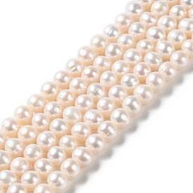 Natural Pearl Beads Strands, Round, Grade 2A+
