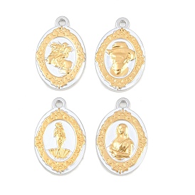 Baking Paint 304 Stainless Steel Pendants, Oval Charms, Ion Plating(IP)