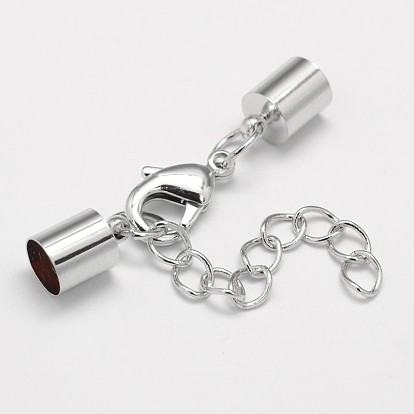 Латунный удлинитель цепи, с застежками из лобстера и концами шнура, пайки