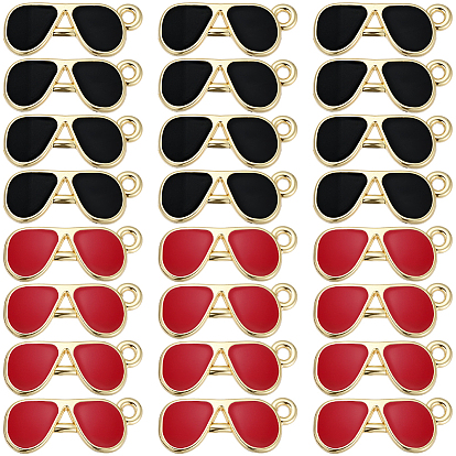 60 шт 2 цвета сплава эмалевые подвески, золотые, очки прелести