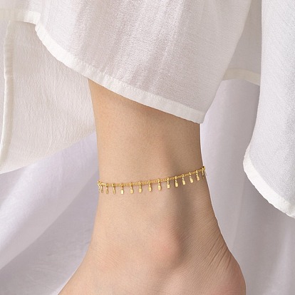 Браслеты на ногу с кисточками из нержавеющей стали, золотые