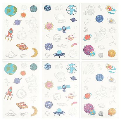 6 Sheets 3 Style Body Art Tattoos Stickers, Removable Temporary Tattoos Paper Stickers