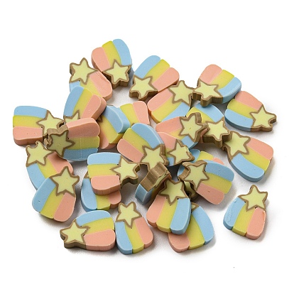 Handmade Polymer Clay Beads, No Hole, Star