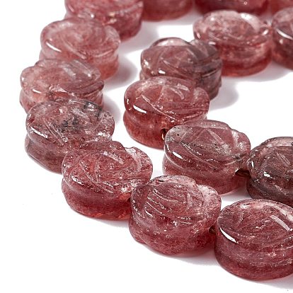 Natural Strawberry Quartz Beads Strands, Rose