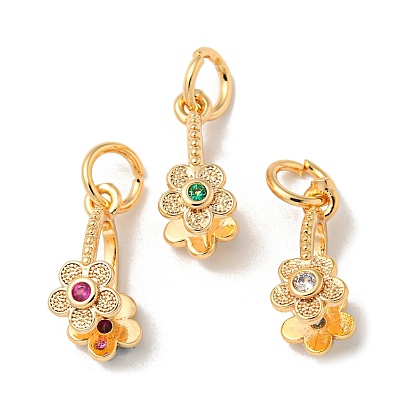 Латунь микро проложить кубический цирконий, без кадмия, без никеля и без свинца, реальный 18 k позолоченный, цветок