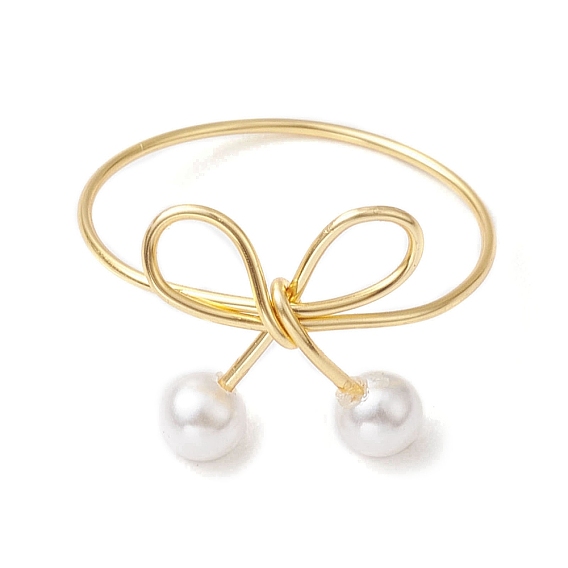 Кольцо на палец с жемчугом-ракушкой, с медной проволокой