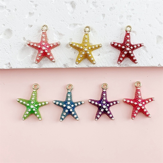 Подвески из эмали и сплава, прелести морская звезда, золотые