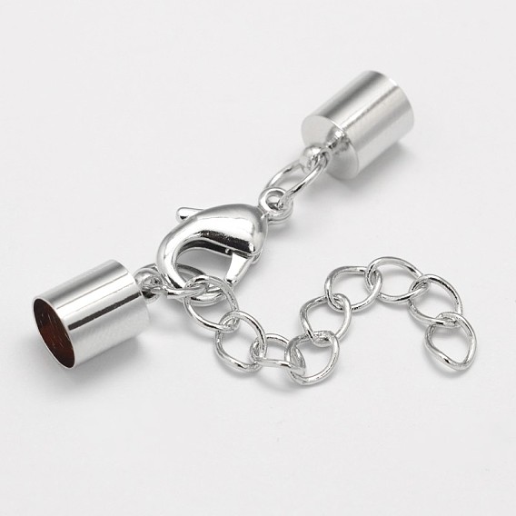 Латунный удлинитель цепи, с застежками из лобстера и концами шнура, пайки